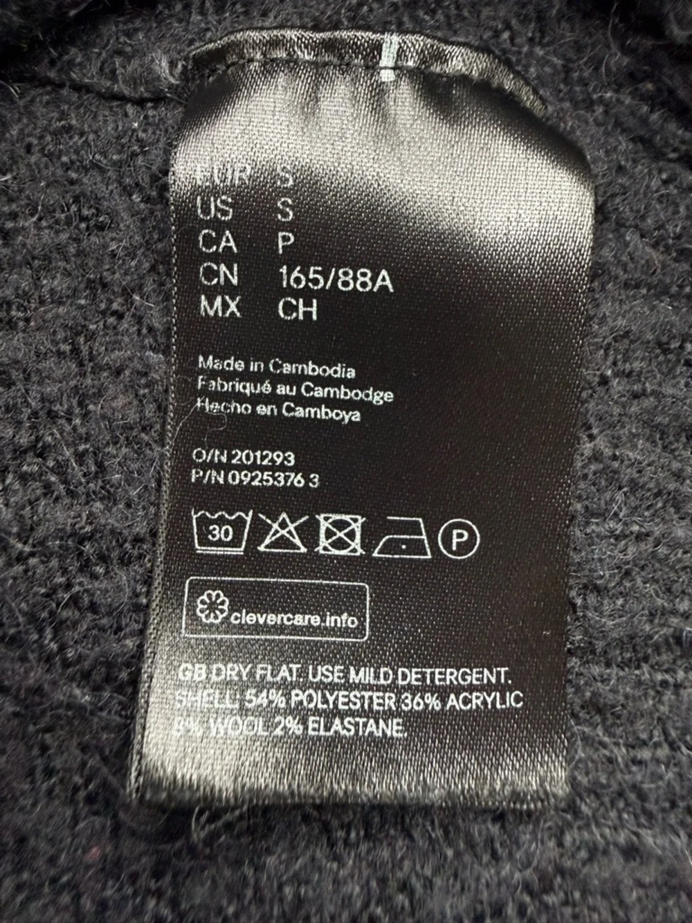 H&M Colorblock Knit Sweater Blue Gray White Black Crew Neck Pullover Size S - Picture 8 of 15